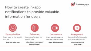In App notification strategy - personalization, relevance, convenience, engagement