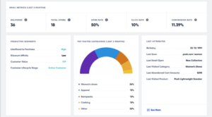 Insider omnichannel marketing tool. User Overview Dashboard.