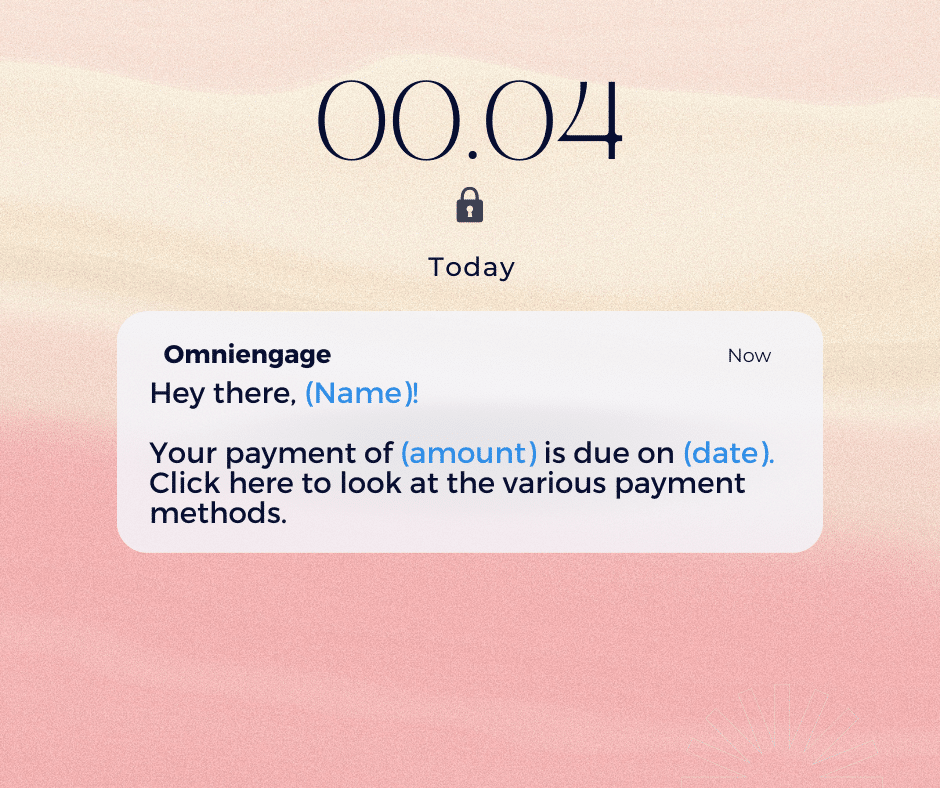 SMS marketing template payment reminder