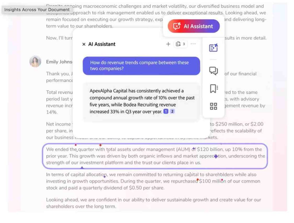 Adobe's task specific AI assistant