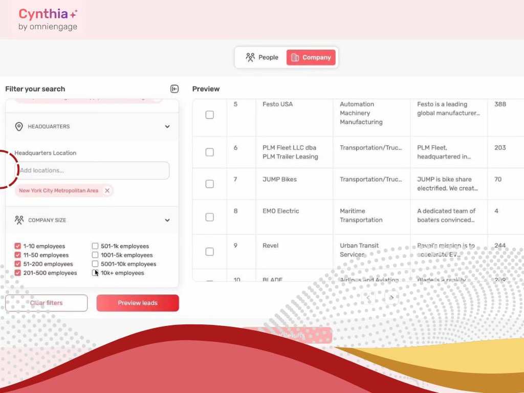 AI Agent Cynthia: Leads Research Cynthia AI SDR - LinkedIn Prospecting